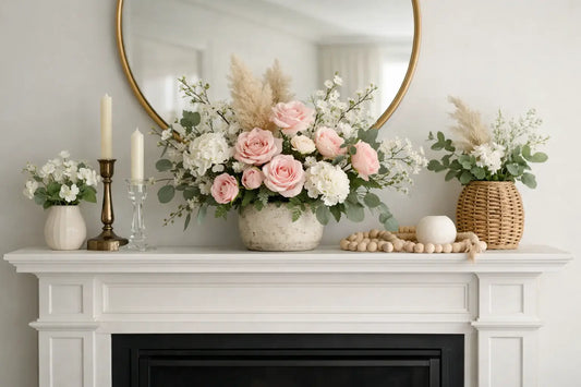 How to Decorate a Mantel With Faux Florals