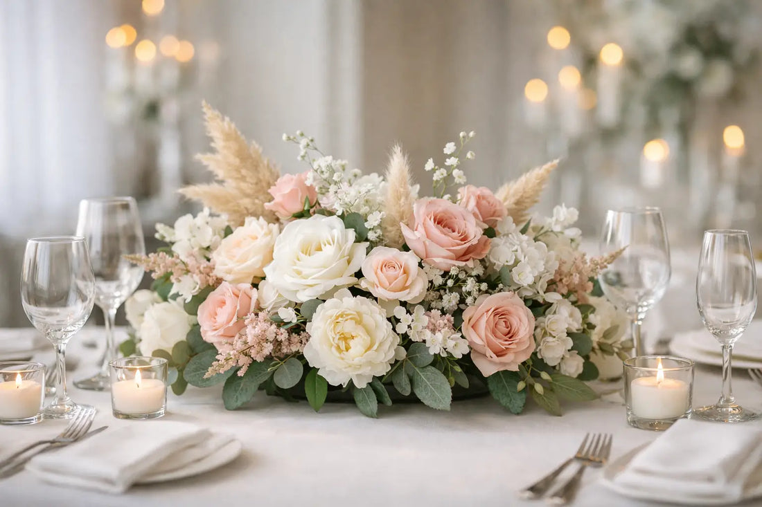 Wedding Table Faux Flower Centerpiece Ideas