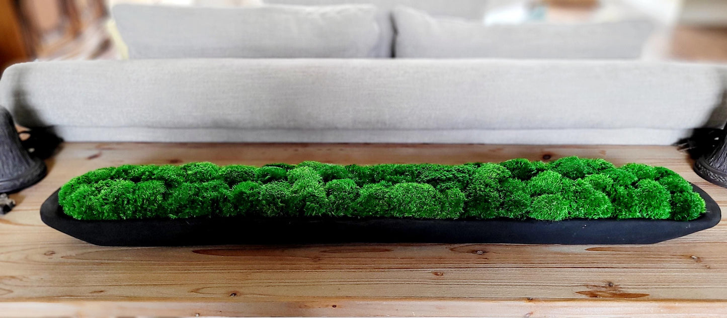 Farmhouse Table Centerpiece – Rustic Dough Bowl with Faux Moss