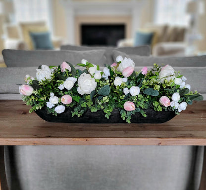 Tulip arrangement dining table tulip centerpiece real touch floral arrangement dough bowl arrangement rose spring table decoration spring