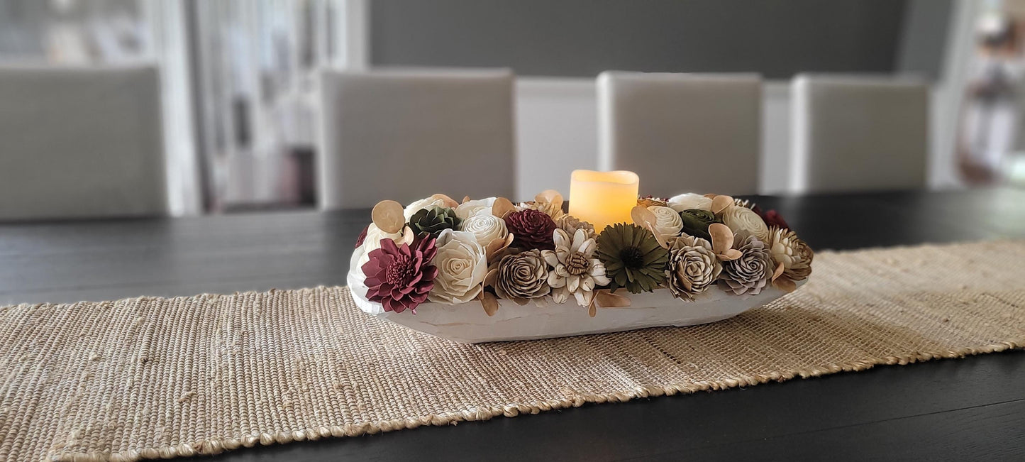 Fall Flower arrangement fall centerpiece dough bowl fall decor farmhouse fall candle arrangement fall gift  fall sunflower arrangement table