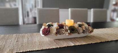 Fall Flower arrangement fall centerpiece dough bowl fall decor farmhouse fall candle arrangement fall gift  fall sunflower arrangement table