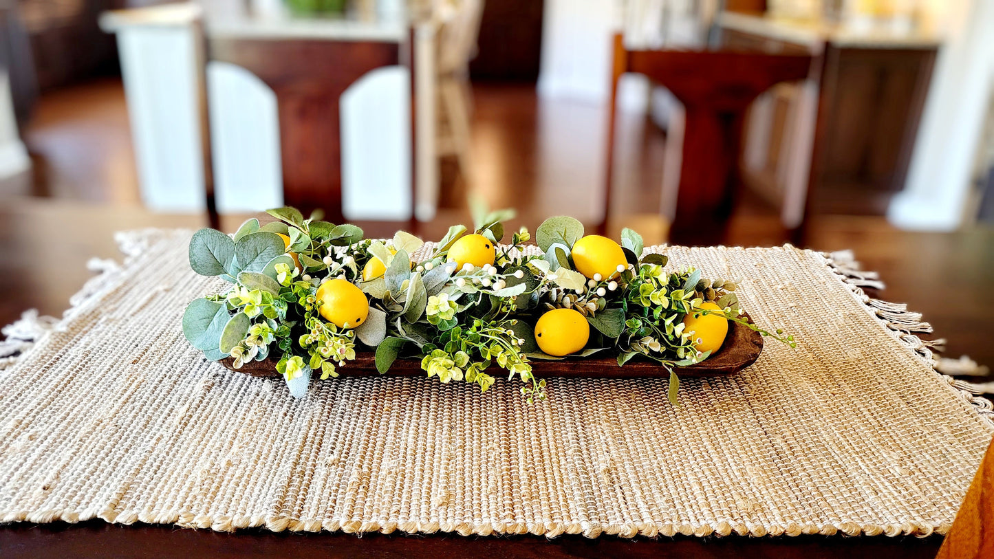 Lemon Decorations Lemon Bowl Filler Lemon table decor dough bowl greenery Decor faux lemon Decor Filler Spring Table Decor Summer Decoration
