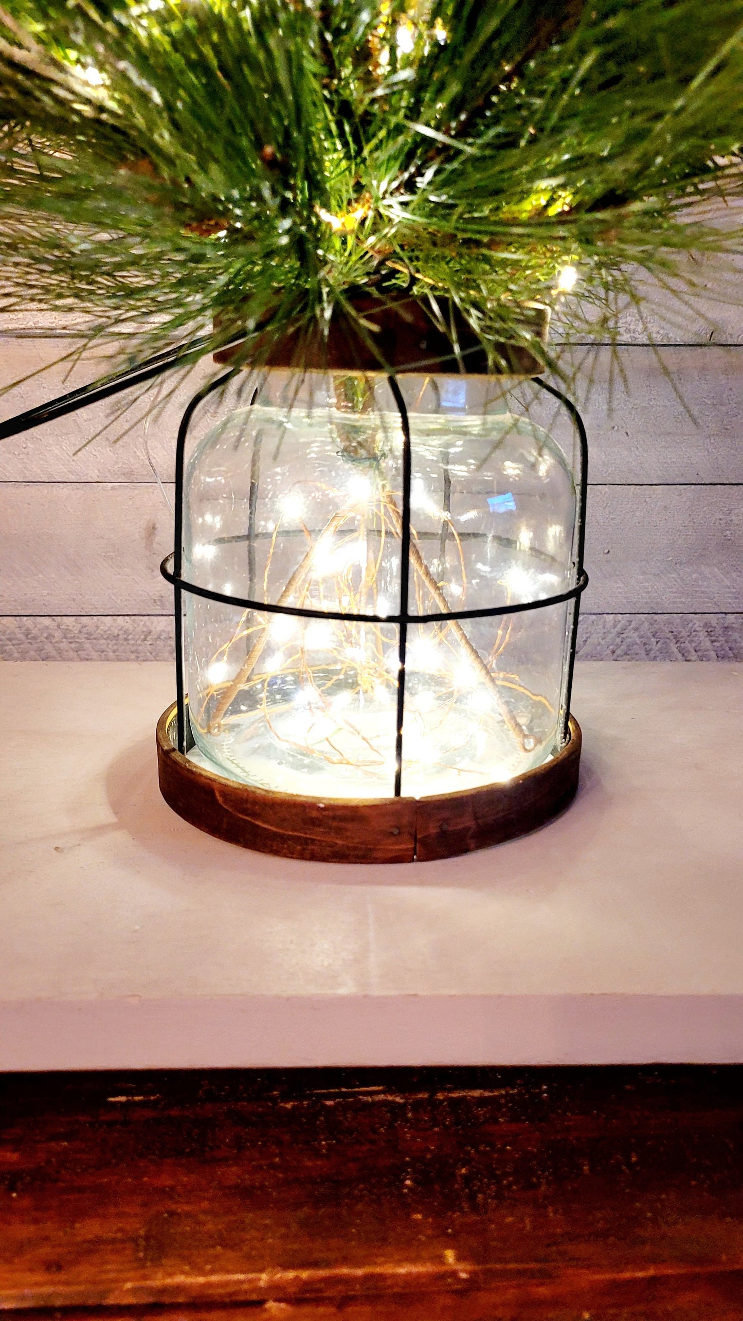 Farmhouse Lantern Centerpiece Rustic Lantern Arrangement Winter Lantern Christmas Floral Arrangement Table Top Lantern Holiday Lantern