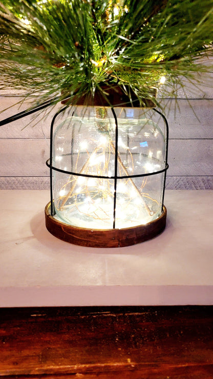 Farmhouse Lantern Centerpiece Rustic Lantern Arrangement Winter Lantern Christmas Floral Arrangement Table Top Lantern Holiday Lantern