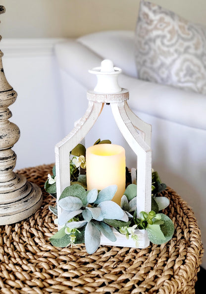 Farmhouse Decor Table Lantern Flameless Candle  Holder Lantern Country Decor Rustic Lantern Lamp  Spring Table Decor Accent Lighting Decor