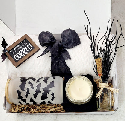 Halloween lover gift box Halloween glass cup custom gift box cozy fall Box friend gift birthday gift daughter Halloween gift idea friend