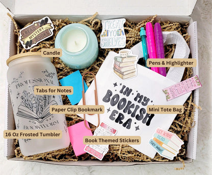 Gift Book reader Gift Box Book Lover gift set book bundle set pre-teen gift personalized Glass cup coffee lover gift set friend gift sister