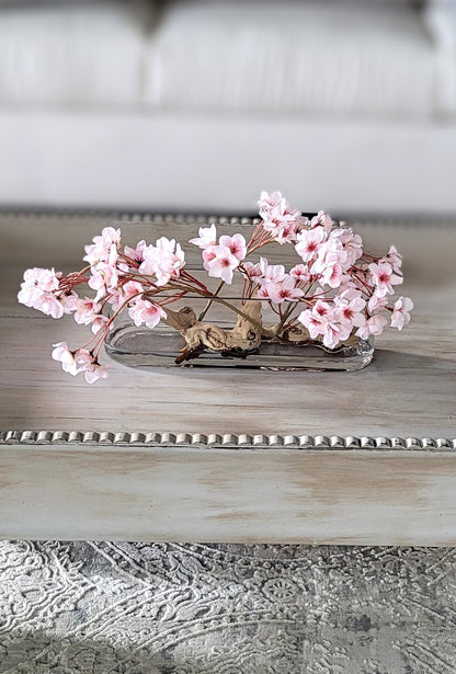 Modern Arrangement Dining Table Centerpiece Pink Floral Arrangement French Country Pink Cherry Blossoms Floral Centerpiece Modern Centerpiec