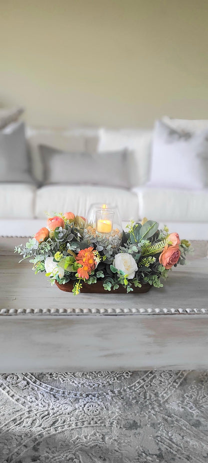 Fall arrangement dining table fall centerpiece dough bowl farmhouse arrangement fall candle fall sunflower table arrangement fall flower
