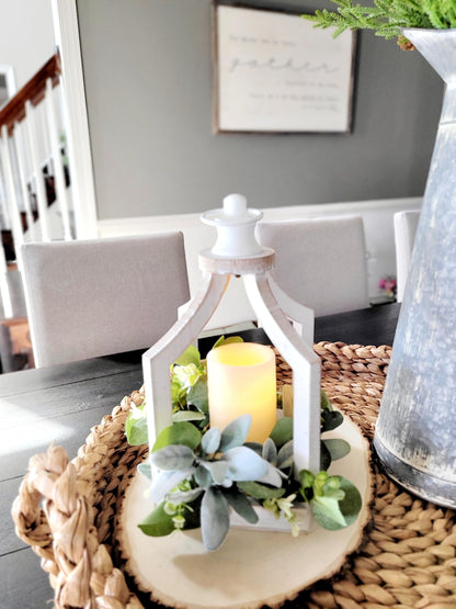 Farmhouse Decor Table Lantern Flameless Candle  Holder Lantern Country Decor Rustic Lantern Lamp  Spring Table Decor Accent Lighting Decor