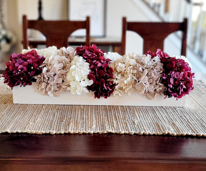 Farmhouse floral arrangement farmhouse decor burgundy flower centerpiece hydrangea wedding decor idea country table decor mantle decoration