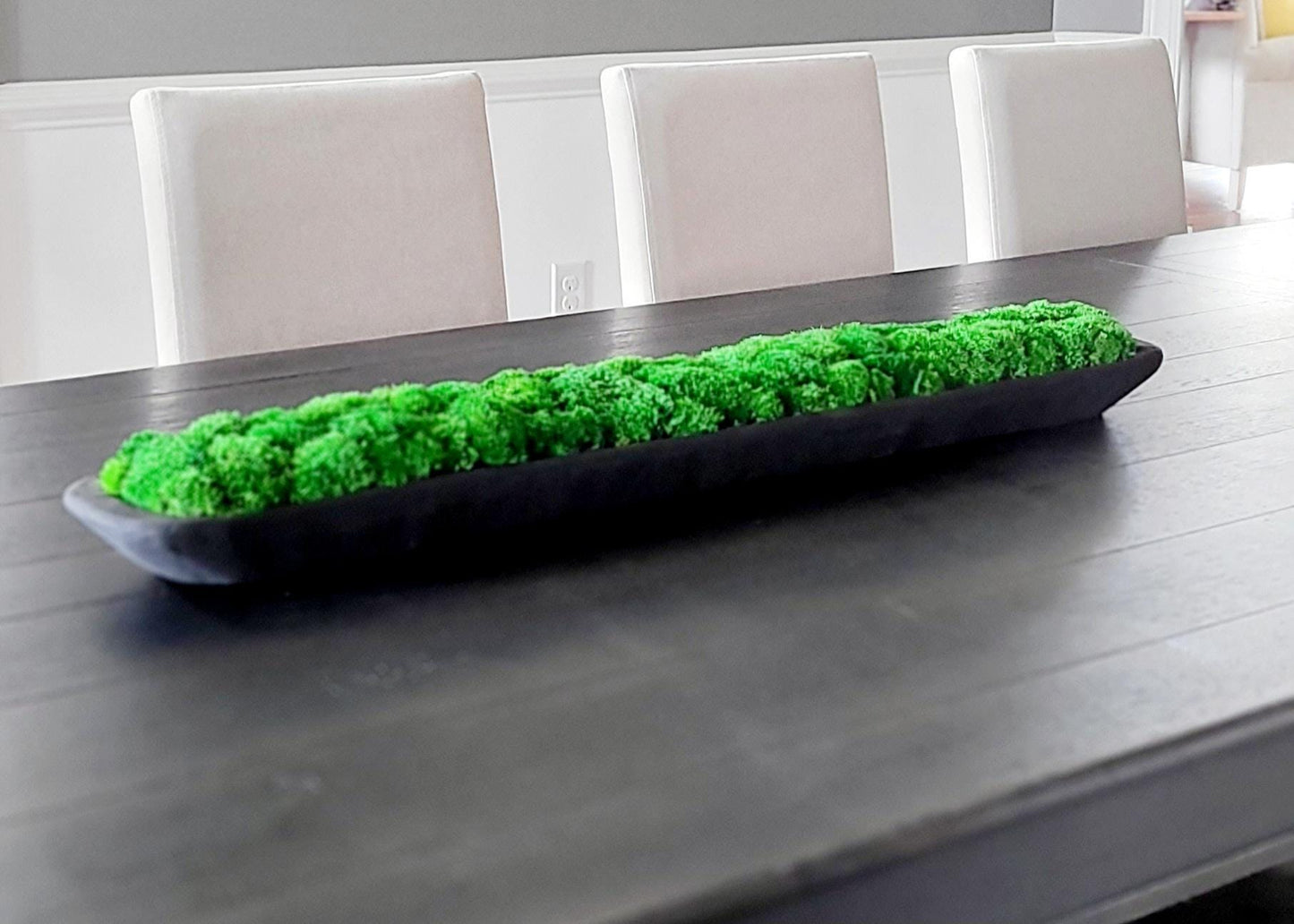 Contemporary Dough Bowl Arrangement Preserved Moss  Modern Centerpiece Client Gift Modern  Dining Table Contemporary Decor Housewarming gift
