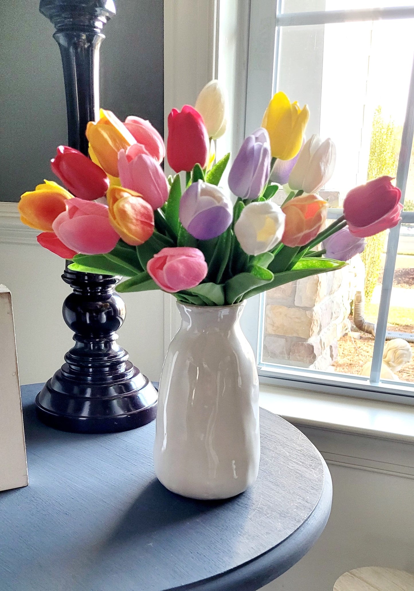Flower arrangement home decor tulips spring flower gift her flowers mom gift mothers day gift Easter floral centerpiece get well gift friend