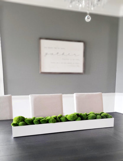 Moss Arrangement Narrow Long Dining Arrangement Modern Table Decor Contemporary Table Top Decor Faux Moss Centerpiece Mantle Decoration