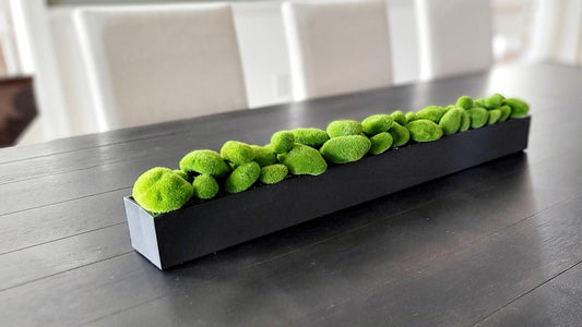 Large centerpiece dining room large arrangement dinner table masculine centerpiece table decor faux Moss arrangement minimalist arrangement