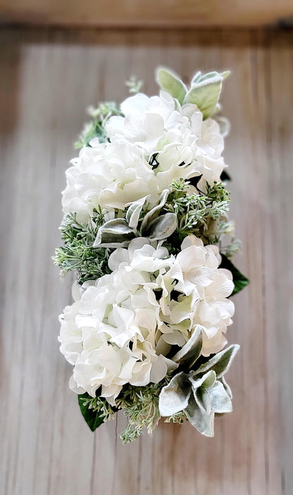 Hydrangea Centerpiece Mothers Day Gift Mom Spring centerpiece table arrangement with Blue and white dining arrangements table rustic decor