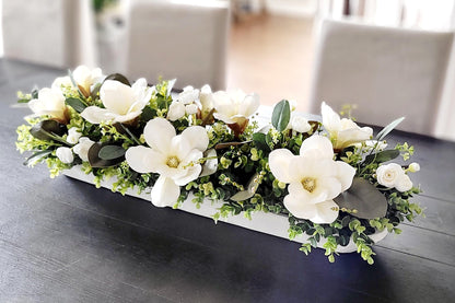 Dining Table Magnolia Arrangement Farmhouse Arrangement Dining Table Magnolia Arrangement Silk Magnolia Table Arrangement Silk Peony Flower