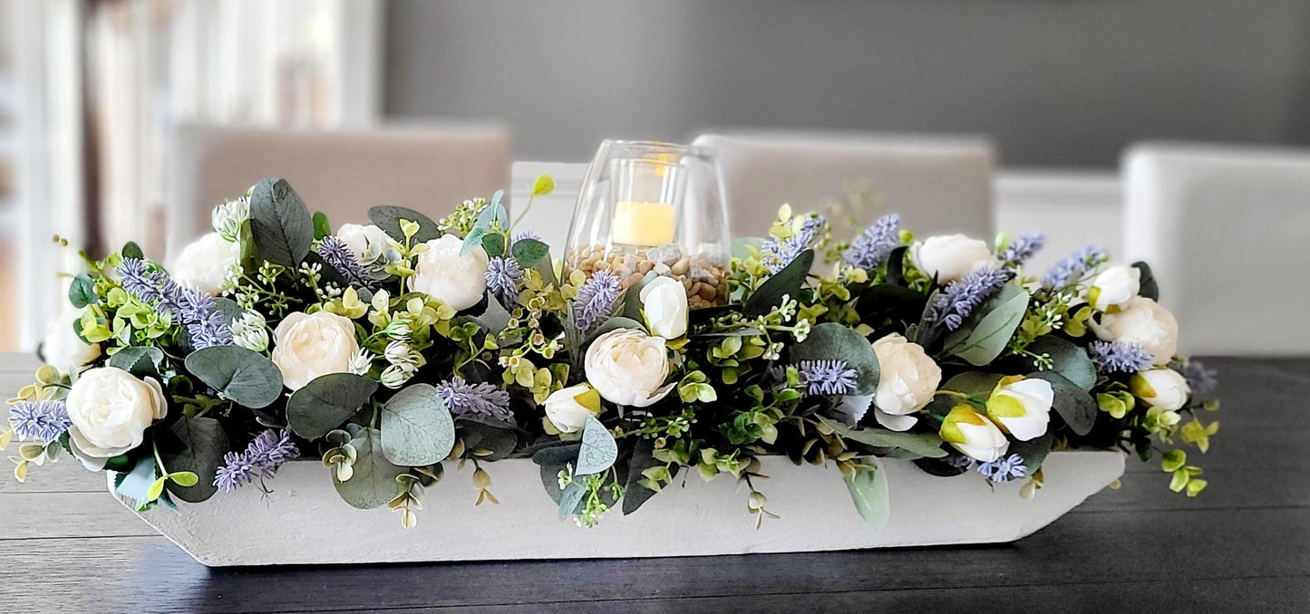 Peony Centerpiece 27' lavender centerpiece spring table decor spring decor ideas dough bowl arrangement lavender arrangement dining table