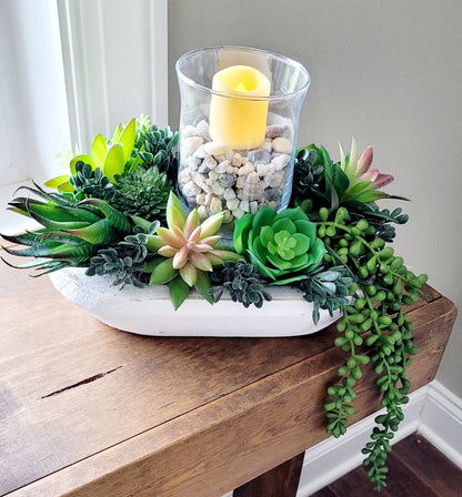Versatile Succulent Arrangement Faux Plant Collection Modern Bowl Design Office Desk Accent Dining Table Centerpiece Shelf Display Option Realistic Looking Greenery Artificial Flower Creation Contemporary Home Styling Element Beautiful