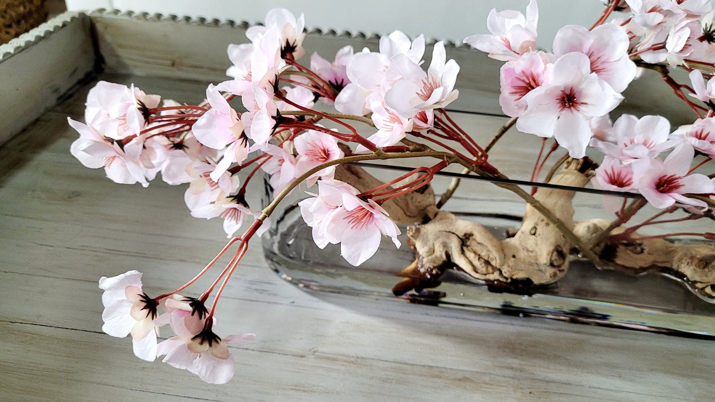 Modern Arrangement Dining Table Centerpiece Pink Floral Arrangement French Country Pink Cherry Blossoms Floral Centerpiece Modern Centerpiec