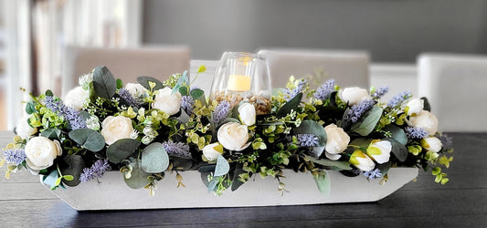 Peony Centerpiece 27' lavender centerpiece spring table decor spring decor ideas dough bowl arrangement lavender arrangement dining table