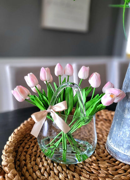 Pink Rose Arrangement Dining Table Vintage Style Flowers Roses mom Gift Birthday Gift Daughter Sweet Sixteen Gift 30th Birthday Arrangement