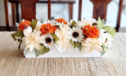 Fall sunflower arrangements dining table flower centerpiece wood box fall arrangement fall decorations for dining table floral gift home
