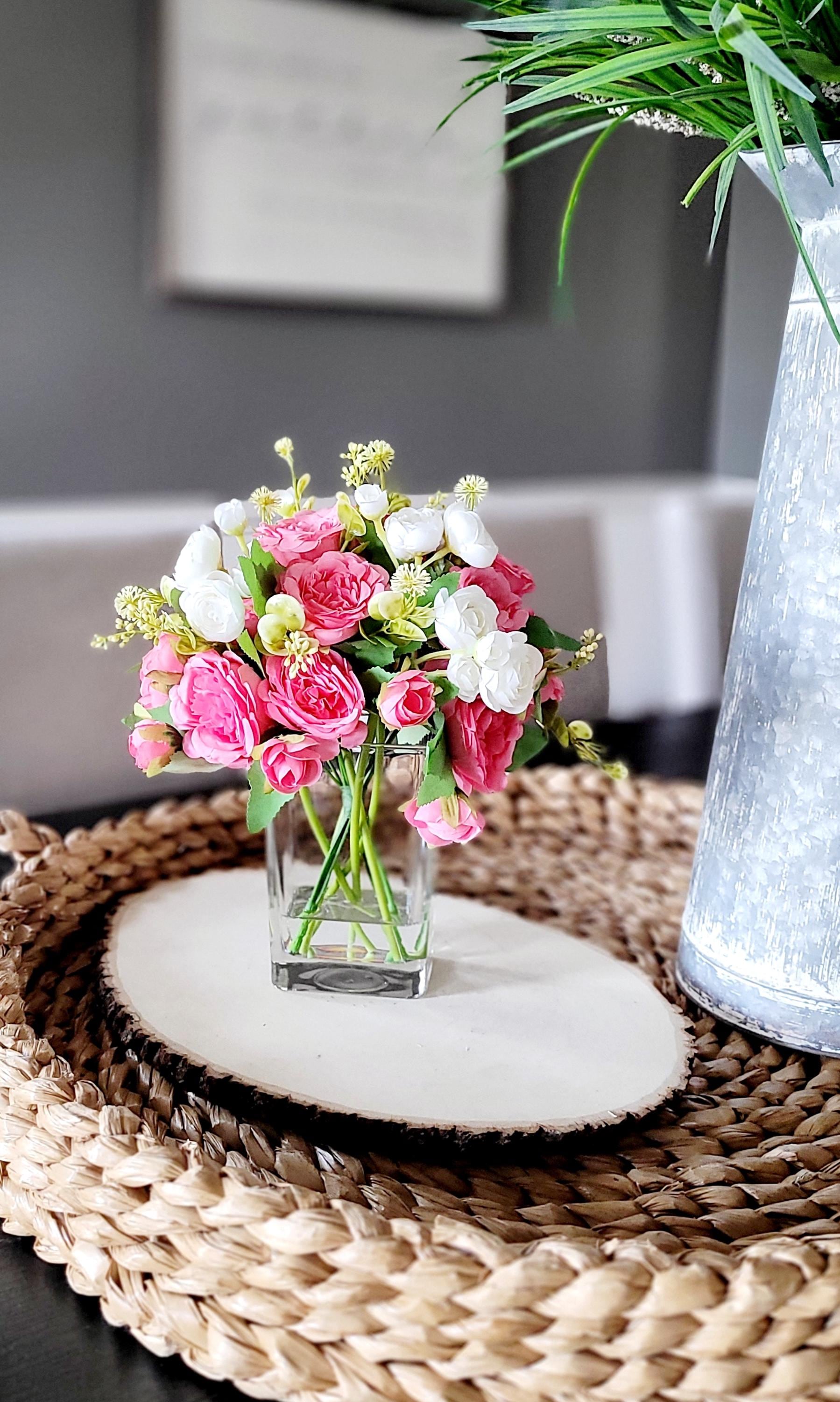 Pink Rose Arrangement Glass Bowl Perfect Romantic Gift For Her Hot Pink Roses French Country Style Elegant Floral Display Anniversary Birthday Present Beautiful Flower Collection Vibrant Color Fresh Roses Feminine Touch Home Accent
