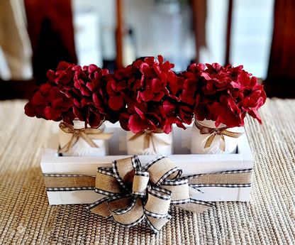 Winter Floral Arrangement Long Wood Box Dining Table Winter Arrangement Mason Jar Holiday Centerpiece Elegant Floral arrangement Mason Jar