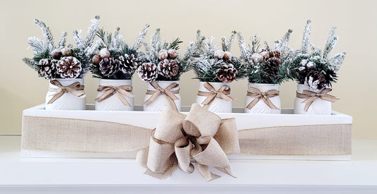 Farmhouse Mason Jar Wood Box Centerpiece Mantle Wood box Arrangement Christmas Dining Table Arrangement Holiday Table Arrangement Long Box