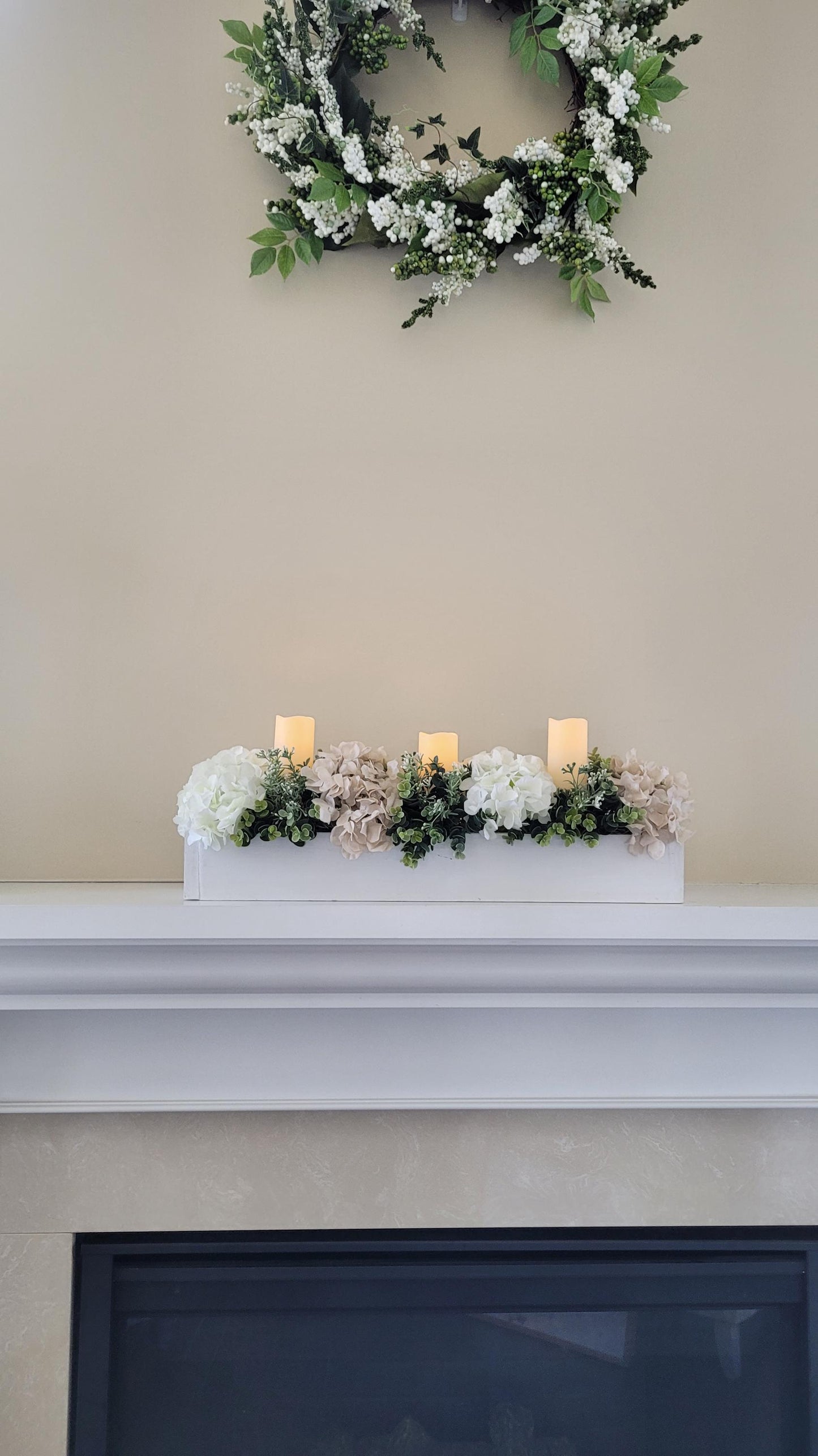 Farmhouse dining table candle decor Rustic centerpiece mantle decor candle centerpiece spring idea decoration new home gift dining floral