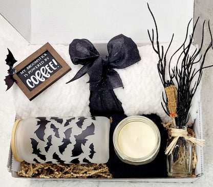 Halloween lover gift box Halloween glass cup custom gift box cozy fall Box friend gift birthday gift daughter Halloween gift idea friend