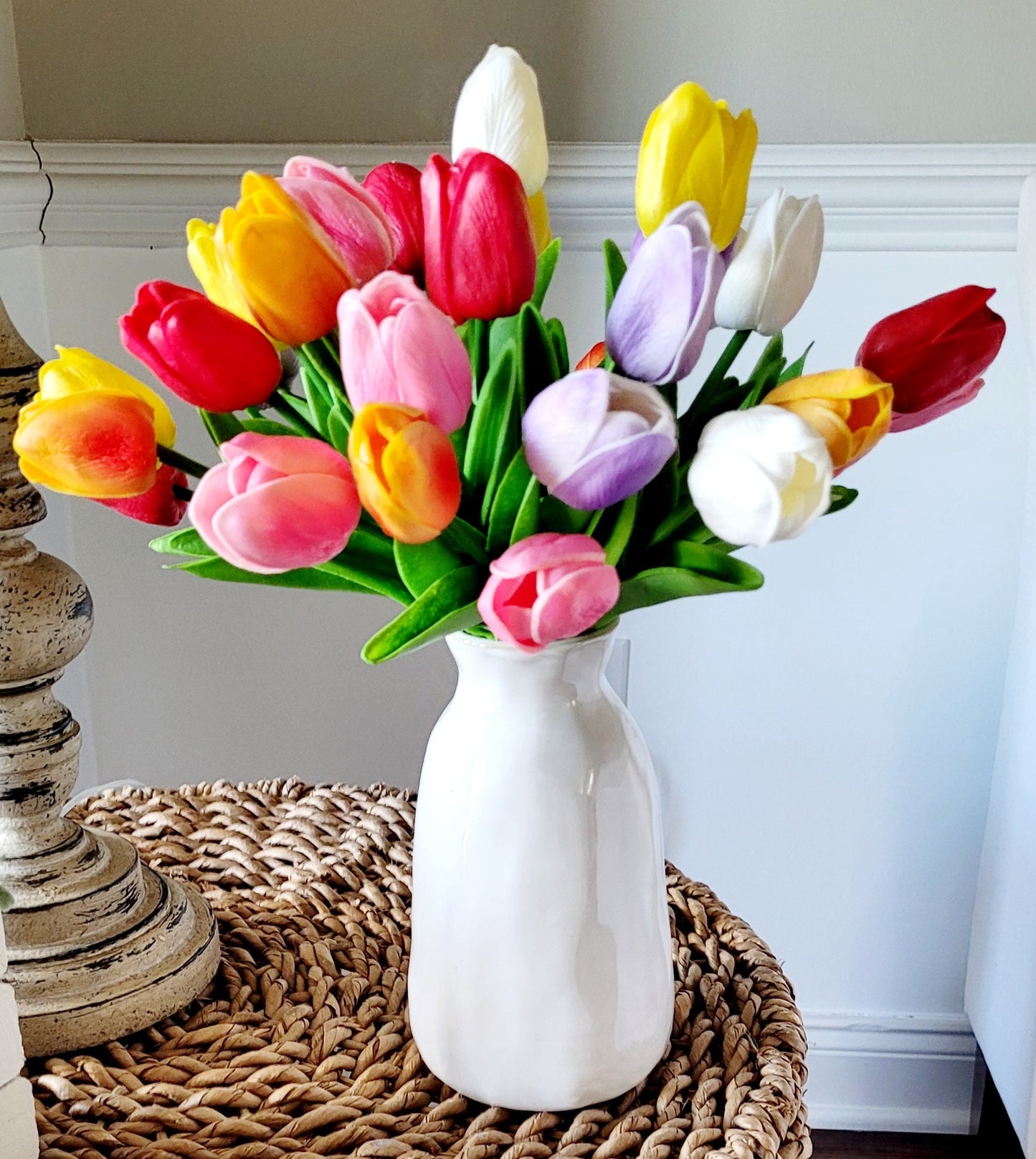 Flower arrangement home decor tulips spring flower gift her flowers mom gift mothers day gift Easter floral centerpiece get well gift friend
