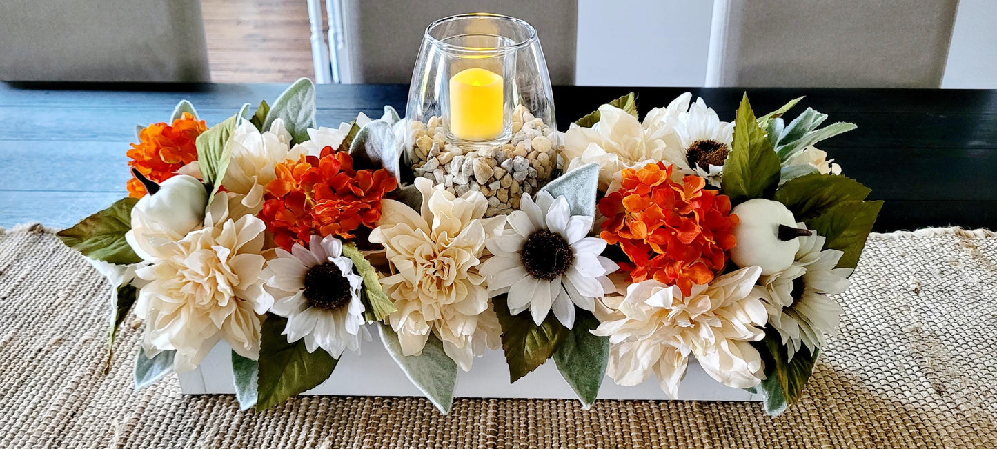Fall sunflower arrangements dining table flower centerpiece wood box fall arrangement fall decorations for dining table floral gift home