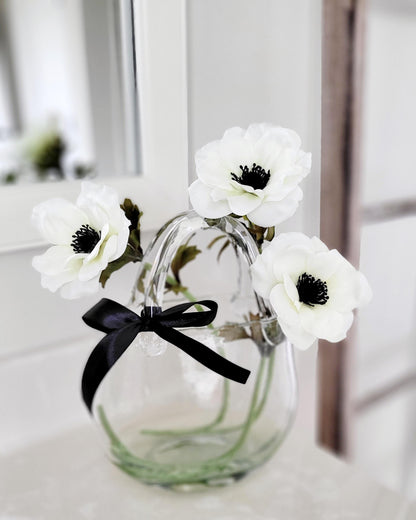 Arrangement glass vase table decor wedding floral decor faux silk flower modern arrangement silk faux spring floral in glass vase bedroom