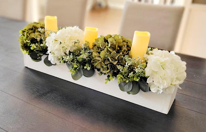 Farmhouse dining table candle decor Rustic centerpiece mantle decor candle centerpiece spring idea decoration new home gift dining floral