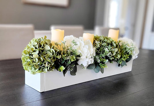 Farmhouse dining table candle decor Rustic centerpiece mantle decor candle centerpiece spring idea decoration new home gift dining floral