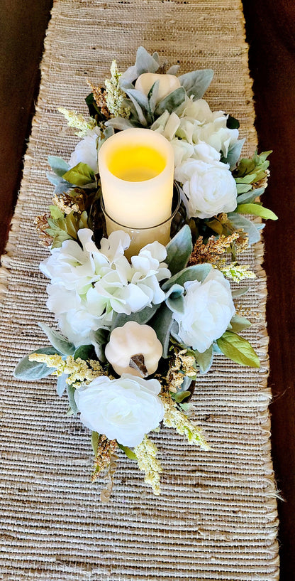 Fall Floral Arrangement Dining Table Fall Centerpiece Fall Flowers Dough Bowl Fall Centerpiece Fall Candle Centerpiece Pumpkin Dough Bowl
