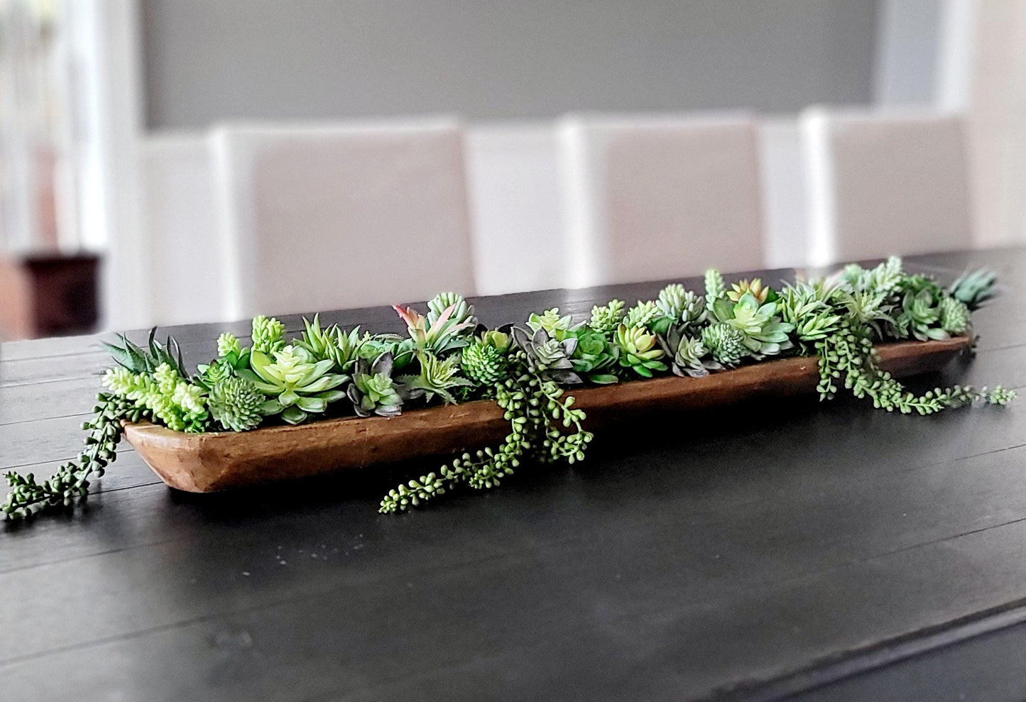 Dining table centerpiece large Succulent arrangement succulent gift her dining arrangement client gift Faux succulent table arrangement gift
