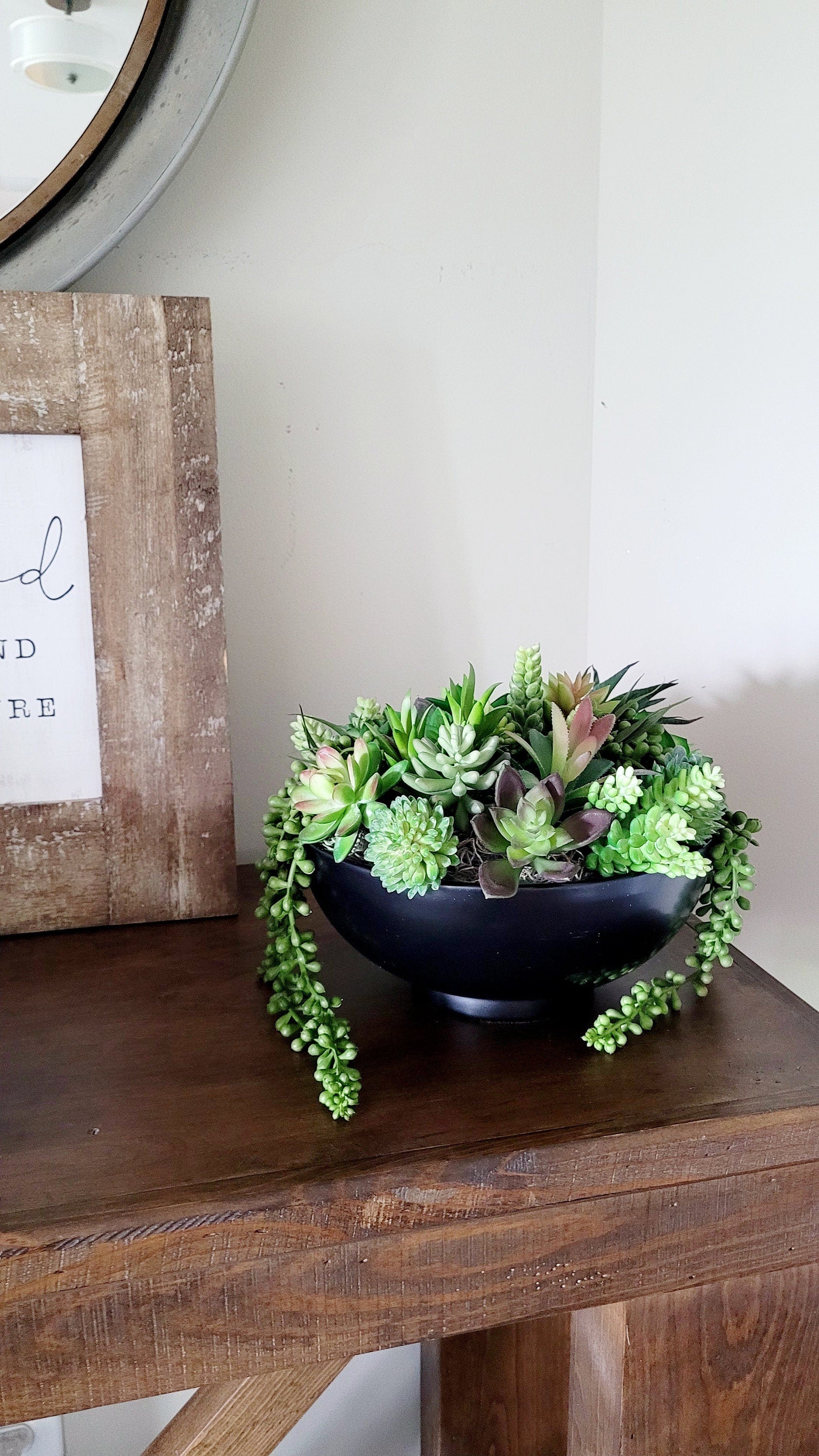 Corporate Gift Plant Artificial Succulent Arrangement Client Appreciation Present Modern Office Desk Plant Black Ceramic Planter Faux Silk Succulents Perfect Realtor Closing Gift Business Present Idea Contemporary Workspace Styling Low