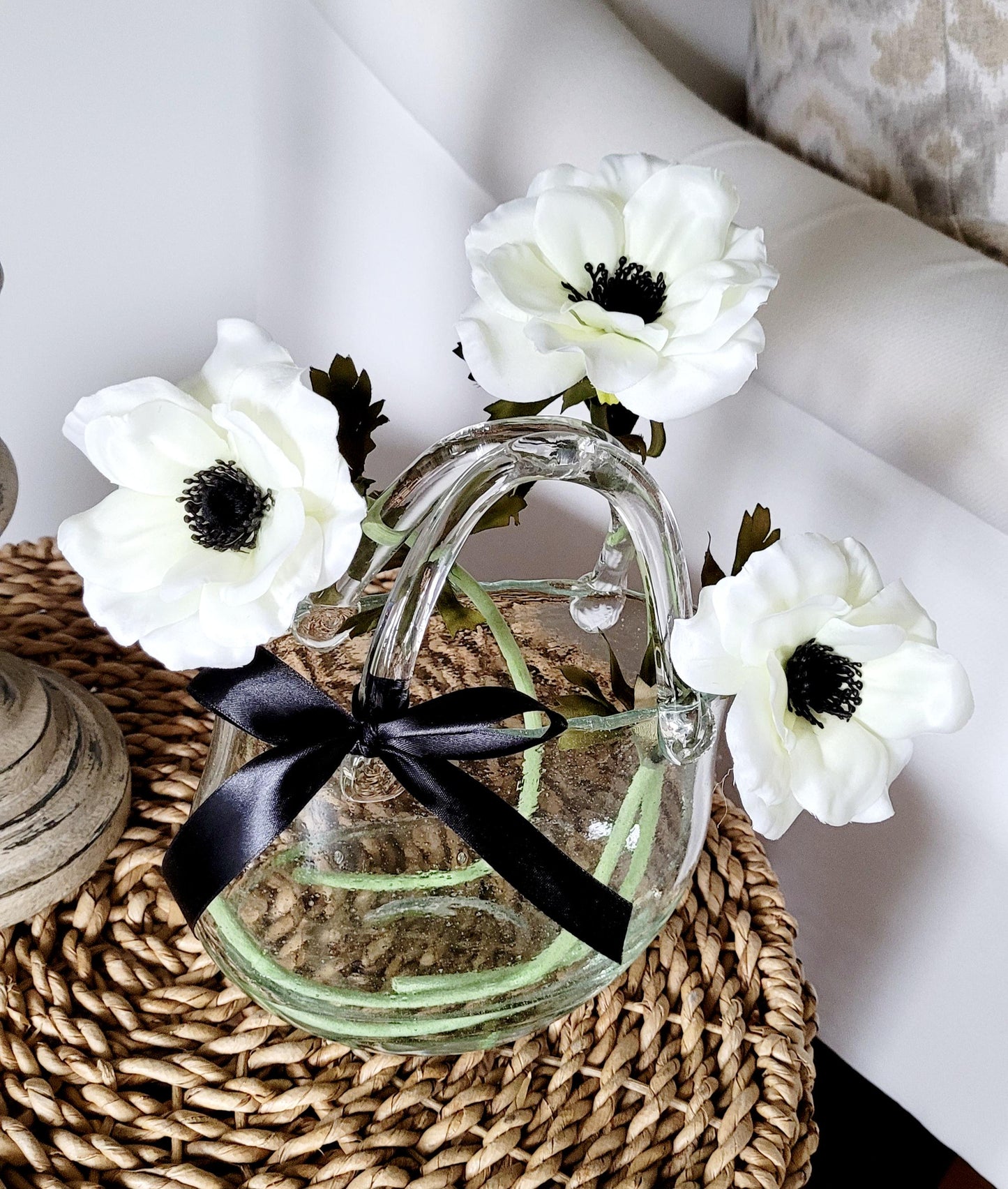 Arrangement glass vase table decor wedding floral decor faux silk flower modern arrangement silk faux spring floral in glass vase bedroom
