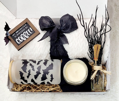 Halloween lover gift box Halloween glass cup custom gift box cozy fall Box friend gift birthday gift daughter Halloween gift idea friend