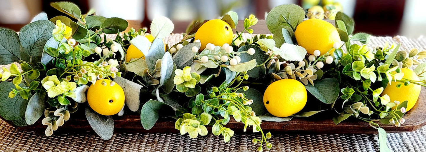 Lemon Decorations Lemon Bowl Filler Lemon table decor dough bowl greenery Decor faux lemon Decor Filler Spring Table Decor Summer Decoration