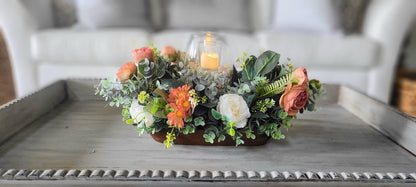 Fall arrangement dining table fall centerpiece dough bowl farmhouse arrangement fall candle fall sunflower table arrangement fall flower