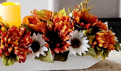 Fall Rustic Arrangement Fall Decor Fall Table Decor Dough Bowl Candle Fall Candle Table Centerpiece  Fall Lighting Fall Arrangement Fall