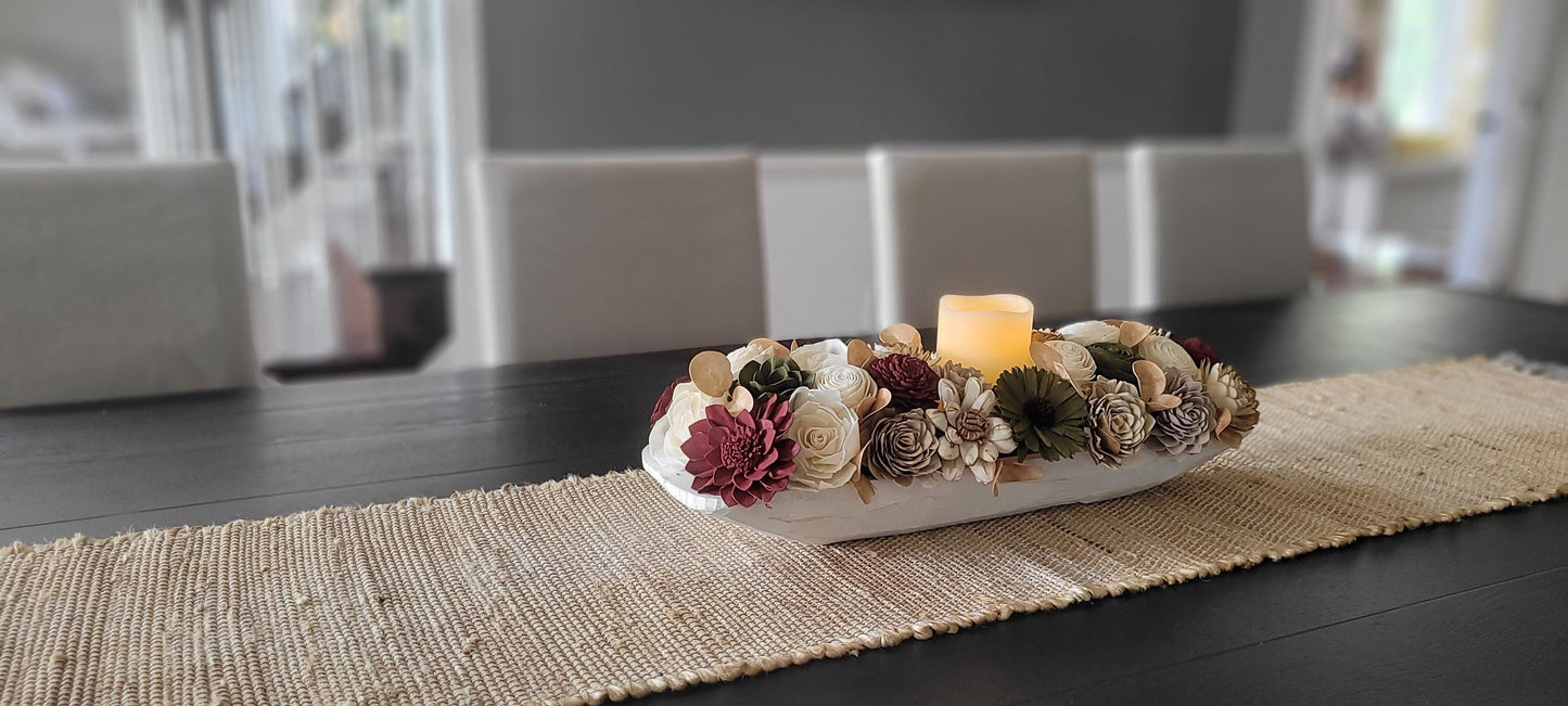 Fall Flower arrangement fall centerpiece dough bowl fall decor farmhouse fall candle arrangement fall gift  fall sunflower arrangement table