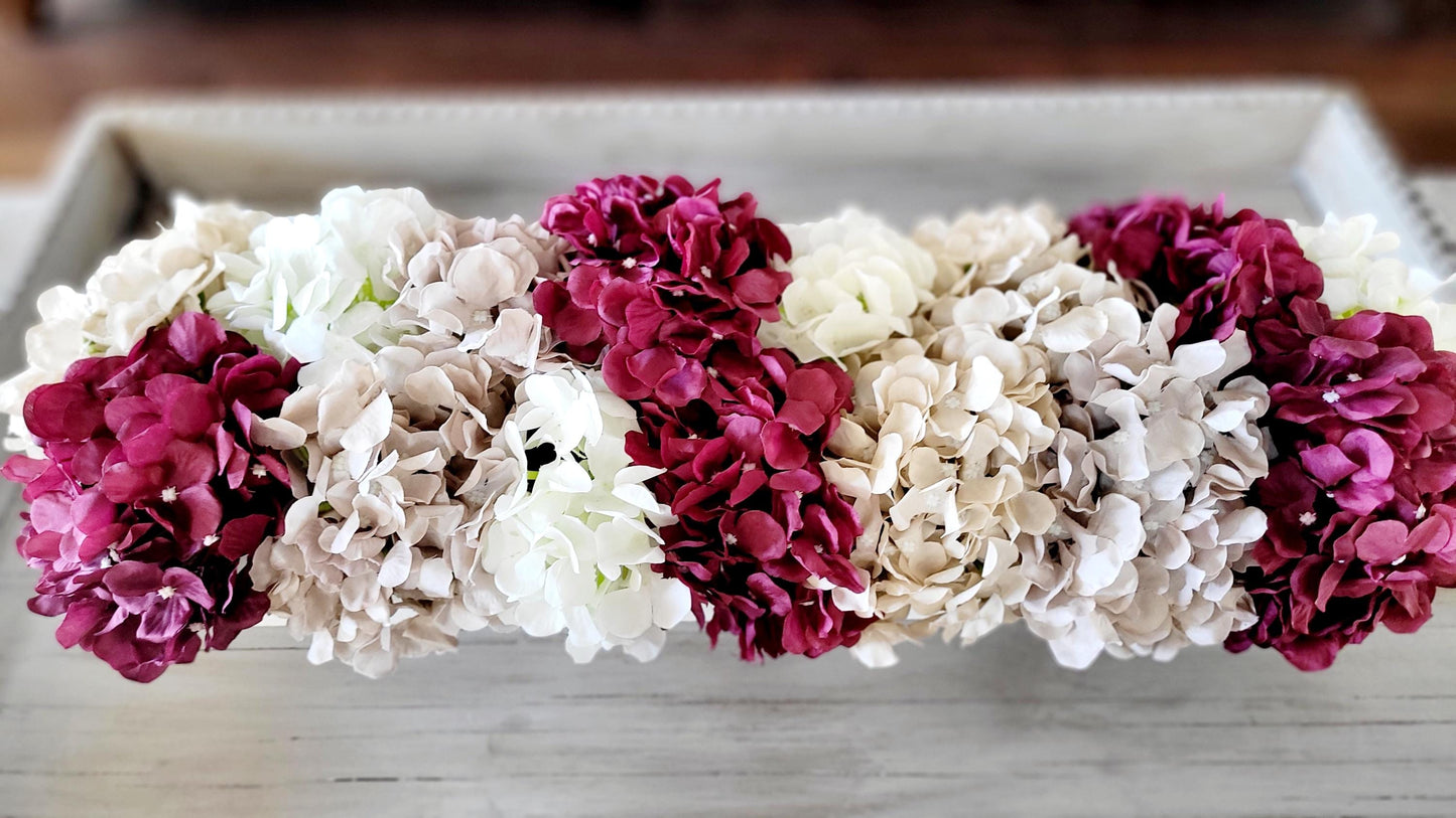 Farmhouse floral arrangement farmhouse decor burgundy flower centerpiece hydrangea wedding decor idea country table decor mantle decoration