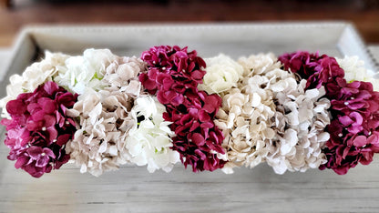 Farmhouse floral arrangement farmhouse decor burgundy flower centerpiece hydrangea wedding decor idea country table decor mantle decoration
