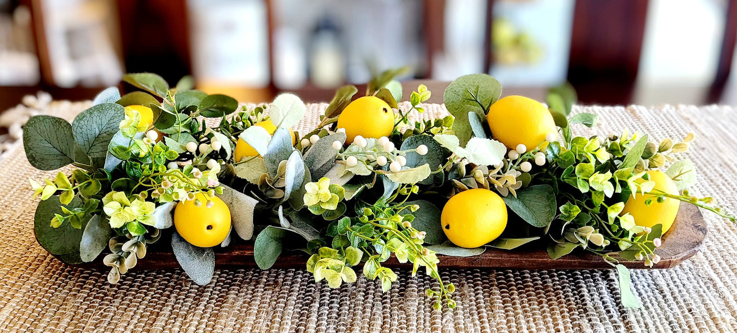 Lemon Decorations Lemon Bowl Filler Lemon table decor dough bowl greenery Decor faux lemon Decor Filler Spring Table Decor Summer Decoration